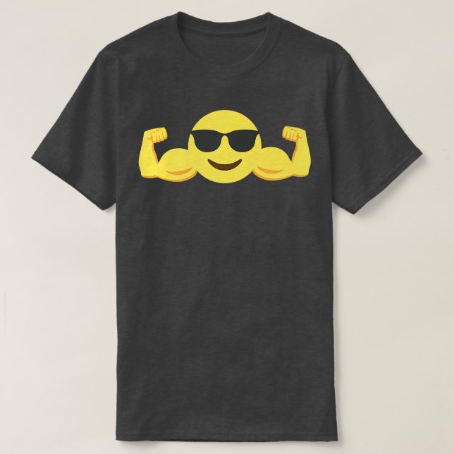Camiseta Músculo Emoticon com óculos de sol Premium (Frente do Design)