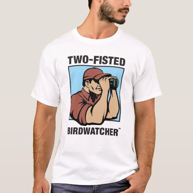 Camiseta Músculo Two-Fisted do desempenho de Birdwatcher (Frente)
