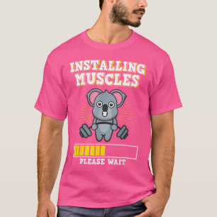 Camiseta Músculos Levantamento de Peso Força Barra Peso Tre