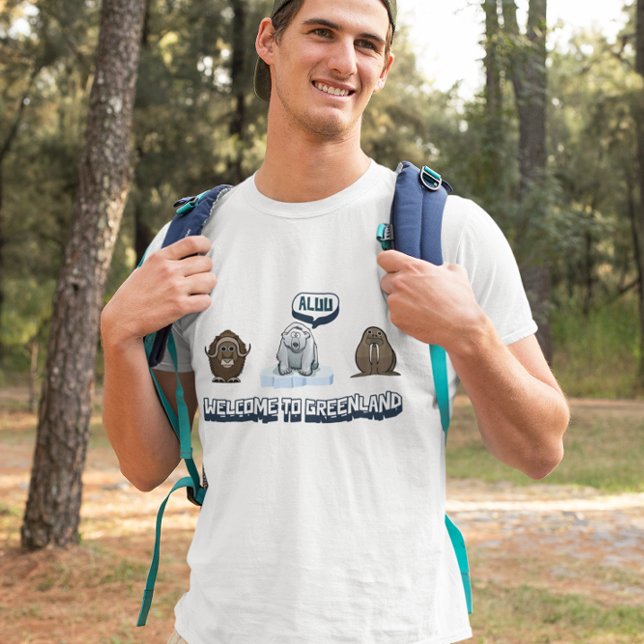 Camiseta Musgo de Cartoon Bonito, Urso Polar, Walrus Groenl (Criador carregado)