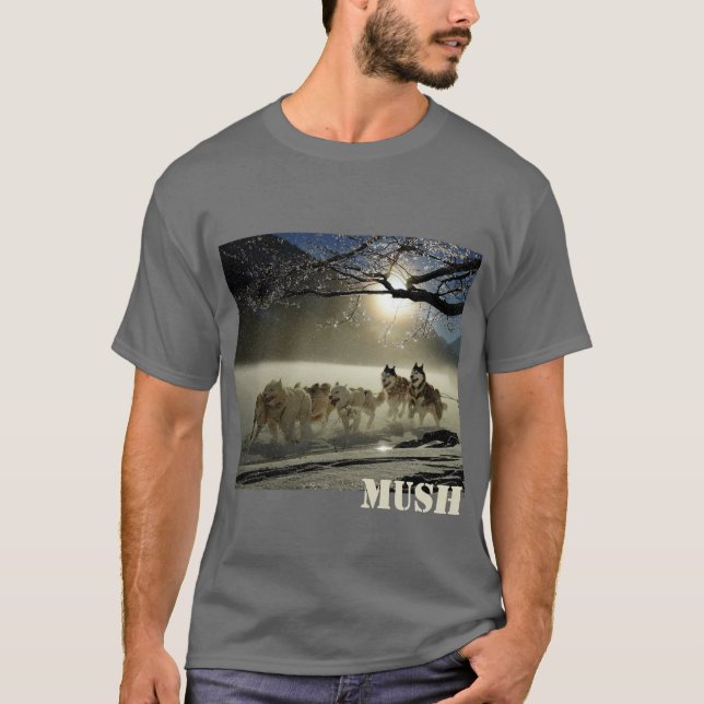 Camiseta Mush da imagem da equipe do trenó do cão (Frente)