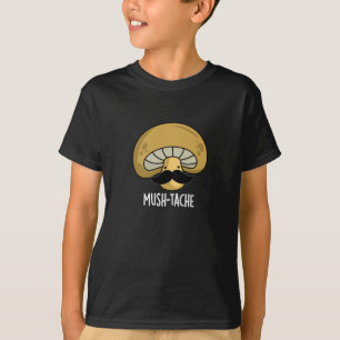 Camiseta Mush-tache Funny Moustach Mushroom Pun Dark BG
