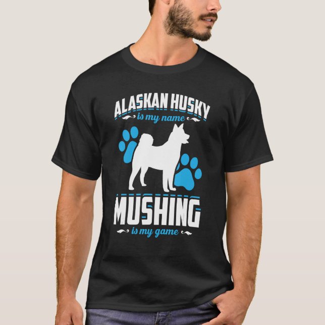 Camiseta Mushing Race For Dog Sledding Dog Sled Rider Mushe (Frente)