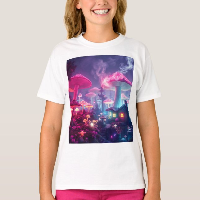 Camiseta Mushroom Bungalow Neon & Space Easter Bunny neon (Frente)
