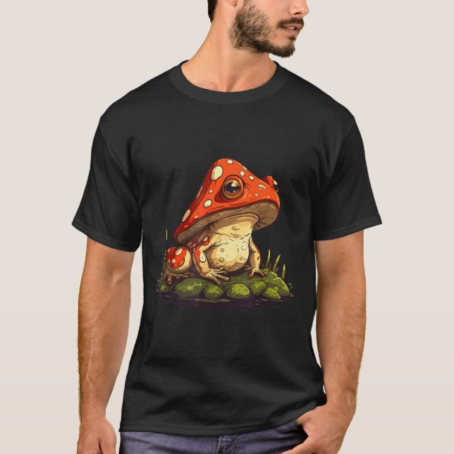 Camiseta Mushroom Frog Toadstool Nature Aesthetic Cottageco (Frente)