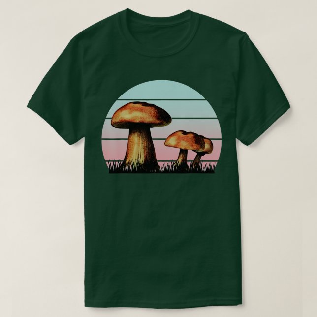Camiseta Mushroom Hunter Vintage Estilo Retro Mycologia Fun (Frente do Design)