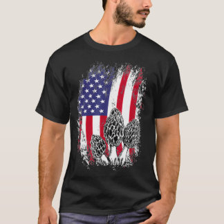 Camiseta Mushroom Hunting Patriotic American USA Flag