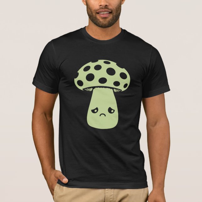 Camiseta Mushroom Sad Unhappy Face Kawaii Disappointed Mela (Frente)
