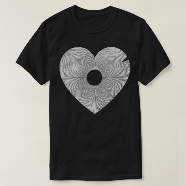 Camiseta Mushroom Spore Heart Fungi Mycology Foraging Love (Frente do Design)