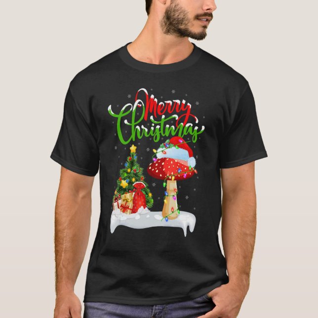 Camiseta Mushroom   Xmas Decorations Santa Mushroom Christm (Frente)
