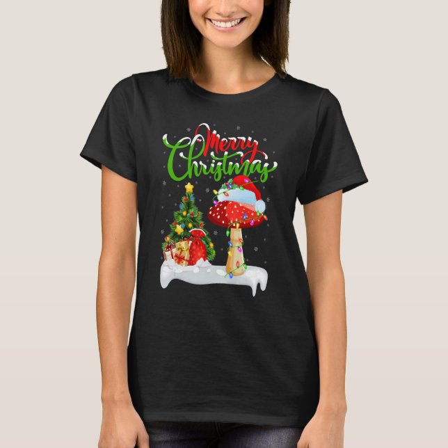 Camiseta Mushroom   Xmas Decorations Santa Mushroom Christm (Frente)