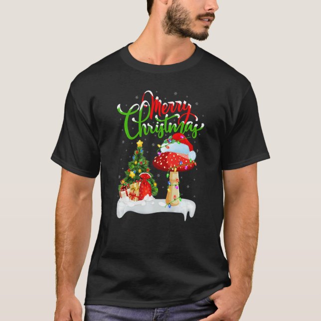 Camiseta Mushroom  Xmas Decorations Santa Mushroom Christma (Frente)