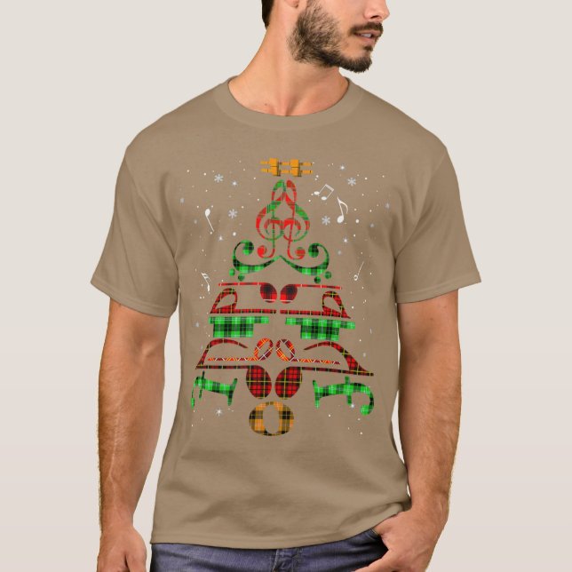 Camiseta Music Christmasree Music Notesreble Clef Decor Sex (Frente)