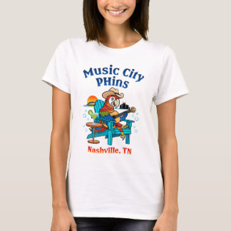 Camiseta Music City Phins Logotipo frontal feminino