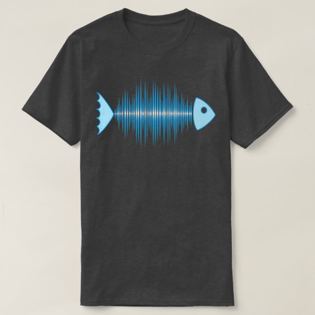 Camiseta Music Fish Pulse Frequency Dance House Techno (Frente do Design)