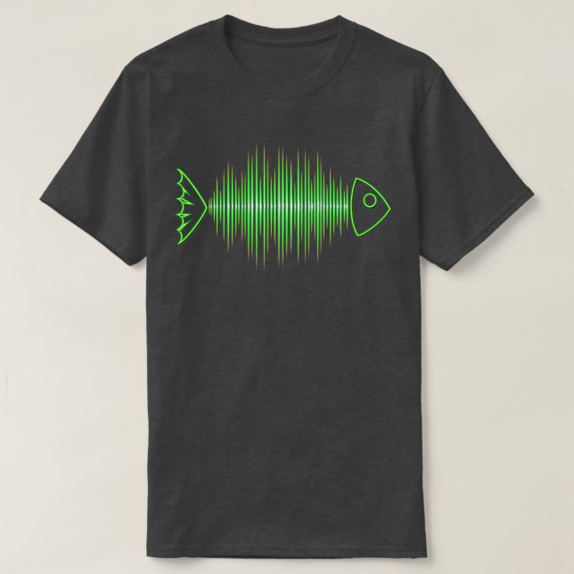 Camiseta Music Fish Pulse Frequency Dance House Techno (Frente do Design)