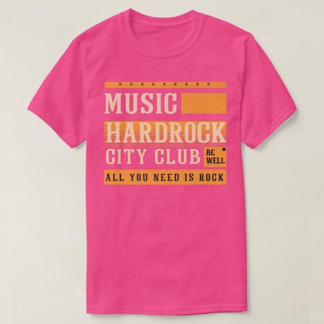 Camiseta Music Hardrock City Club Seja Bem Musical (Frente do Design)