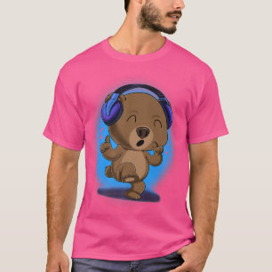Camiseta Music Lover I DJ Headphones Bear Lover I Cute Bear