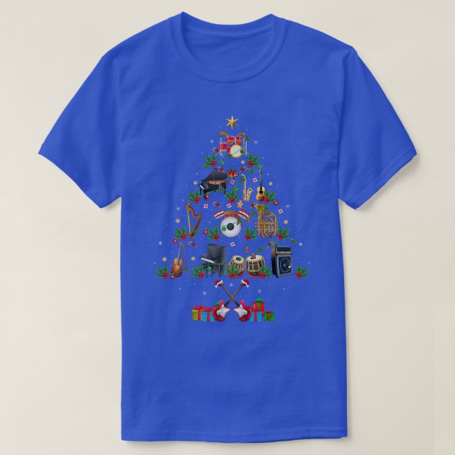 Camiseta Music Lover Xmas lança o Natal dos instrumentos mu (Frente do Design)