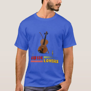 Camiseta Music Lovers Violin Word Art Design
