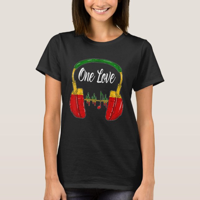 Camiseta Music  Musician Reggae Music Rasta Jamaica One Lov (Frente)
