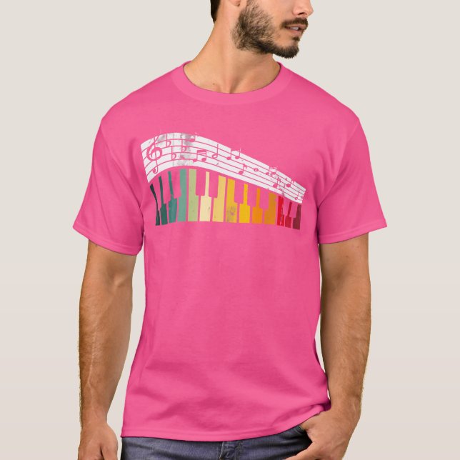 Camiseta Music Notes Keyboards Piano (Frente)