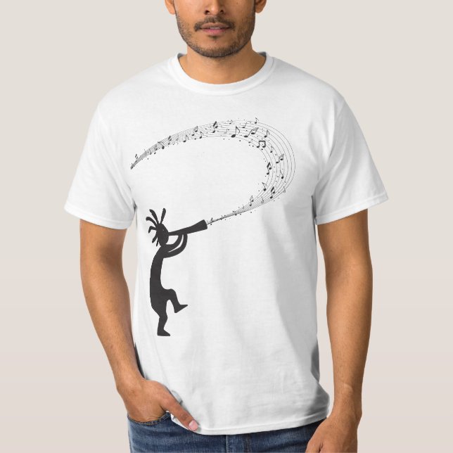 Camiseta Music Notes Kokopelli Native American T Shirt (Frente)
