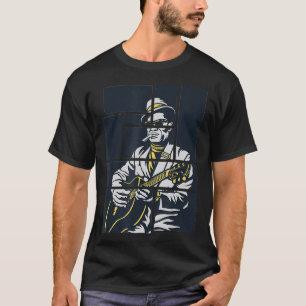 Camiseta Music Retro Blues Man toca jazz de violão