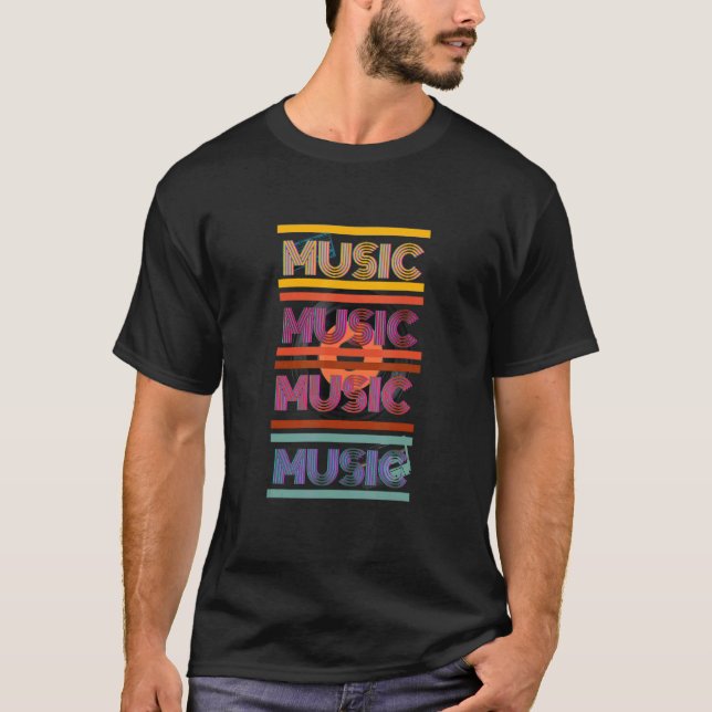Camiseta Music Retro Typo Design (Frente)
