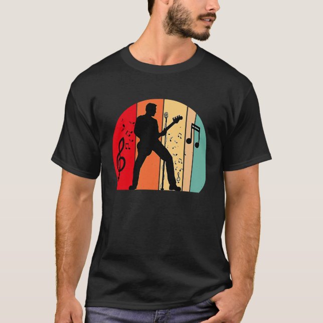 Camiseta music with guitars musical notes guitarist (Frente)