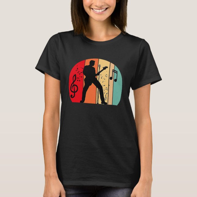 Camiseta music with guitars musical notes guitarist (Frente)