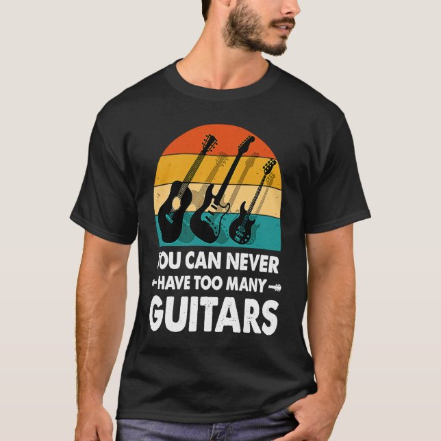 Camiseta music with guitars sunset vintage guitars (Frente)