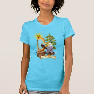 Camiseta Música à alma, Eagle que joga uma harpa, mulheres