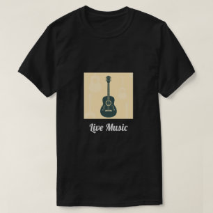 Camiseta Música acústica da guitarra retro do slogan da