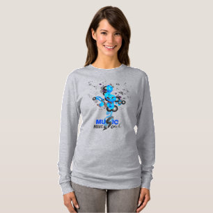 Camiseta Música alimenta minha alma Capa longa feminina
