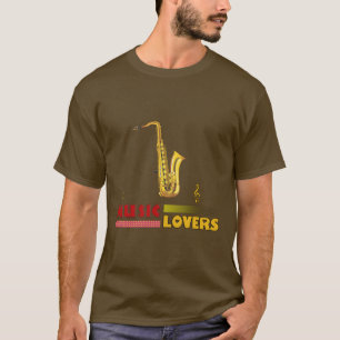 Camiseta Música Amantes Saxofone Word Art Design