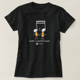 Camiseta Música amarela e branca liga as Pessoas