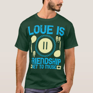 Camiseta Música Amor É Amizade Definida Para Música