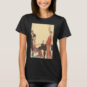 Camiseta Música Antiga, Art Deco Pianista Músico Cantor