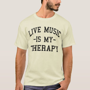 Camiseta Música ao vivo é minha terapia para amantes de mús