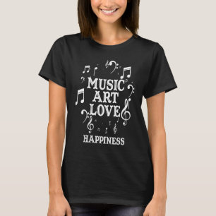 Camiseta Música Arte Adora Felicidade Professora De Educaçã