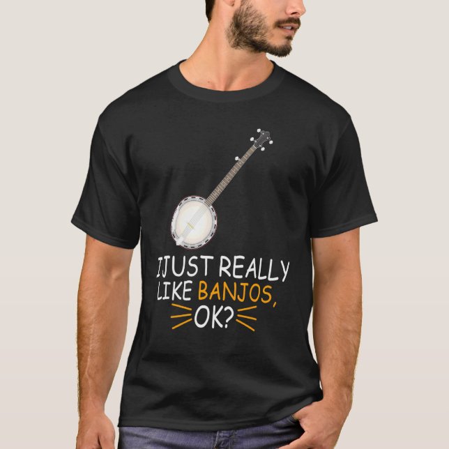 Camiseta Música Banjo Eu Gosto Muito De Banjos (Frente)