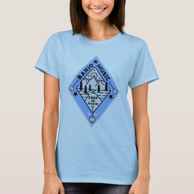 Camiseta Música Bluegrass de Banjo (Frente)