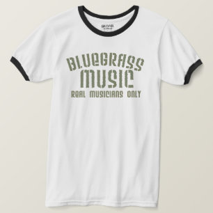 Camiseta Música Bluegrass Músicos reais apenas texto anti
