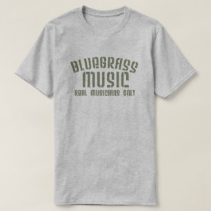 Camiseta Música Bluegrass Músicos reais apenas texto anti