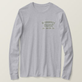 Camiseta Música Bluegrass Músicos reais apenas texto antigo