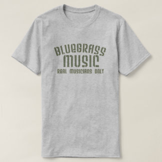 Camiseta Música Bluegrass Músicos reais apenas texto antigo