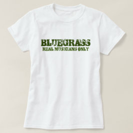 Camiseta Música Bluegrass Músicos reais apenas texto duro