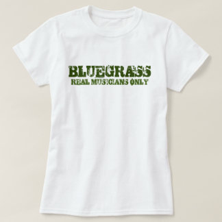 Camiseta Música Bluegrass Músicos reais apenas texto duro