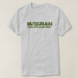 Camiseta Música Bluegrass Músicos reais apenas texto duro